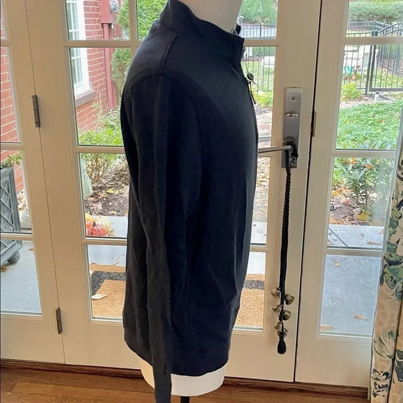 TaylorByrds  Mens Navy Blue 100% Cotton 1/4 Zip Pullover Size M - Picture 4 of 12